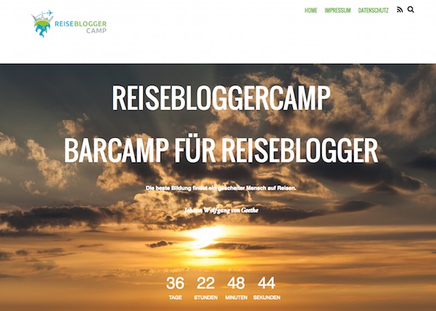 Screenshot: Reisebloggercamp - das erste Barcamp für Reiseblogger