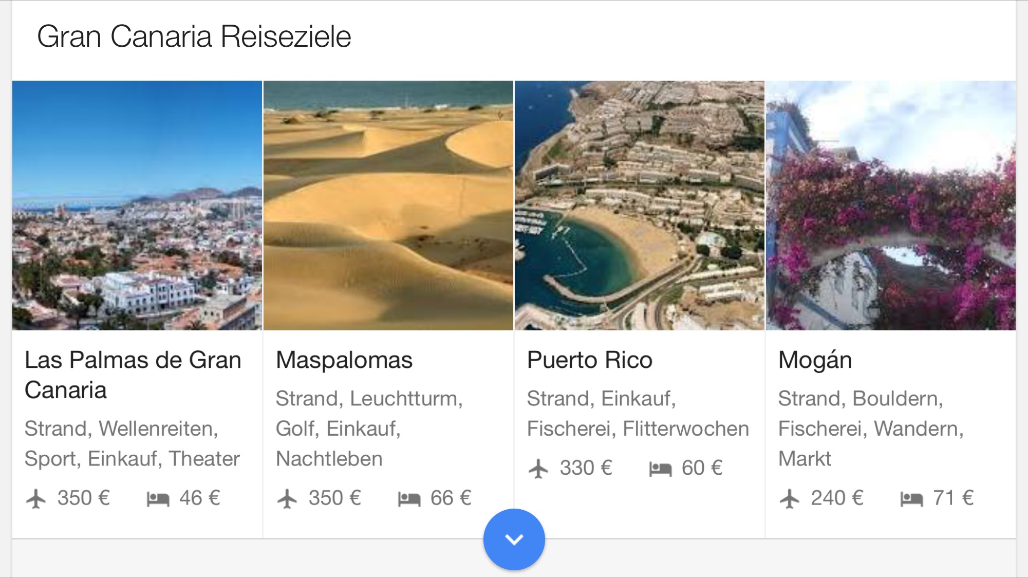 Reiseplanung mit Google Destinations